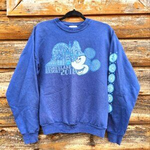 Disney Parks Disneyland 2018 Authentic Blue Mickey Mouse Pullover Sweater Size S